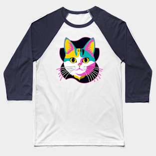 Bright colored cat Baseball T-Shirt